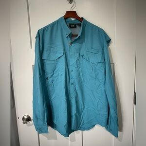 NWT Stillwater Supply Co Outdoor Shirt Sz L Maui Blue